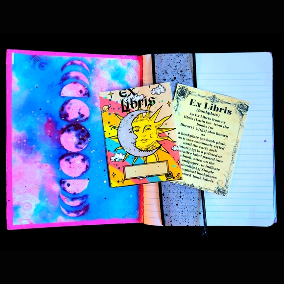 Journal Glowing Goddess Mystical Lined Composition Style Sparkly Mixed Media Art - Picture 3 of 8